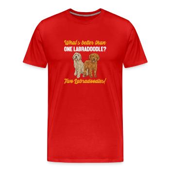 Labradoodle Hund - Männer Premium Bio T-Shirt - Rot - Vorne - Damien (186cm)