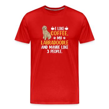 Labradoodle Hund - Männer Premium Bio T-Shirt - Rot - Vorne - Damien (186cm)