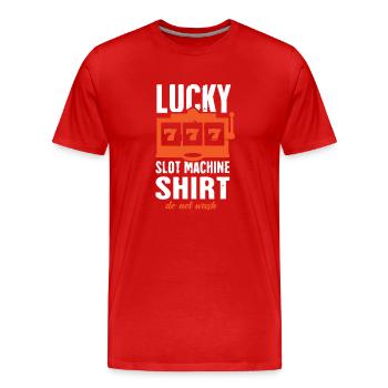 Slot Machine, Gambling, Slot Machine - Men's Premium Organic T-Shirt - red - Front - Damien (186cm)