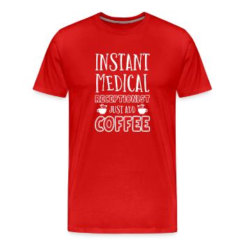 Medical receptionist - Men's Premium Organic T-Shirt - red - Front - Damien (186cm)