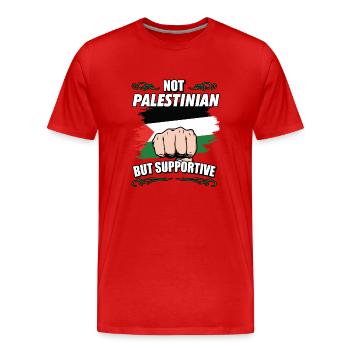 Pas palestinien mais touristique de soutien - T-shirt bio Premium Homme - rouge - Devant - Damien (186cm)