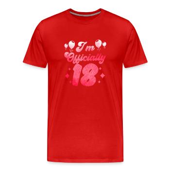 Ich Bin Offiziell 18 Achtzehn Geburtstag Feier - Männer Premium Bio T-Shirt - Rot - Vorne - Damien (186cm)