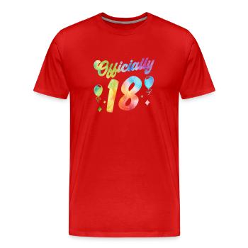 Offiziell 18 Achtzehn Geburtstagskind Geburtstag - Männer Premium Bio T-Shirt - Rot - Vorne - Damien (186cm)