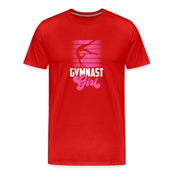 Gymnaste Gymnaste Filles Gymnastique Gymnastique - T-shirt bio Premium Homme - rouge - Devant - Damien (186cm)
