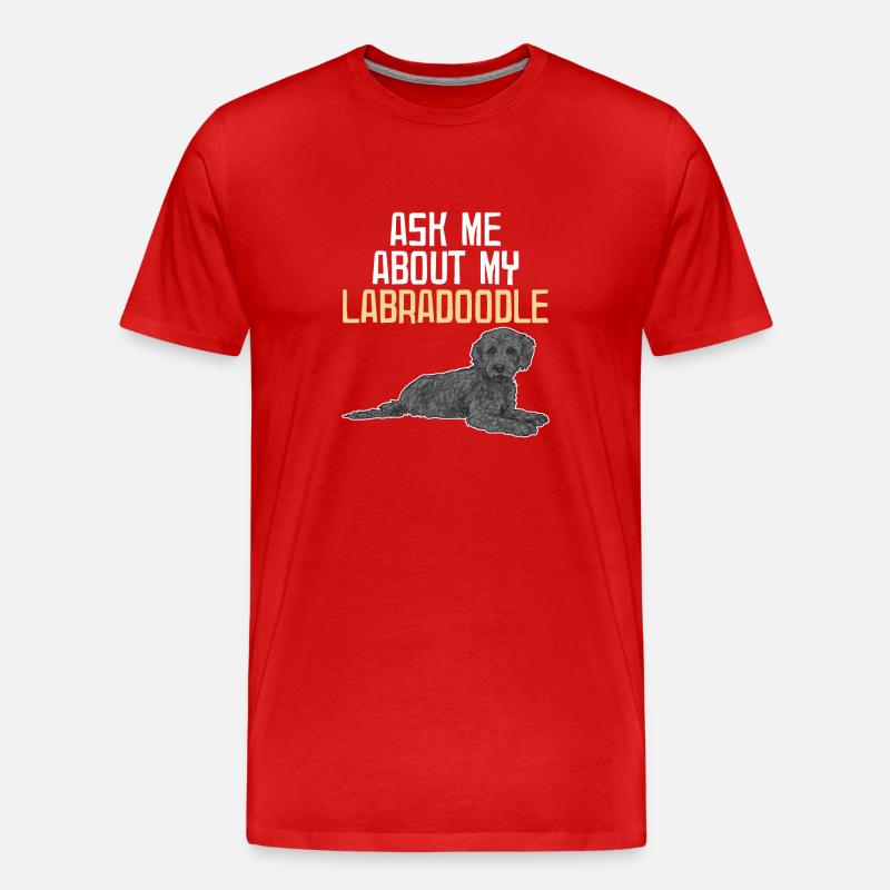 Labradoodle Hund - Männer Premium Bio T-Shirt - Rot