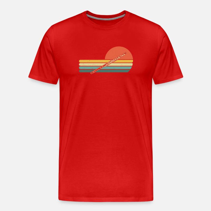 Querflöte Querflötenspieler Querflötist - Männer Premium Bio T-Shirt - Rot