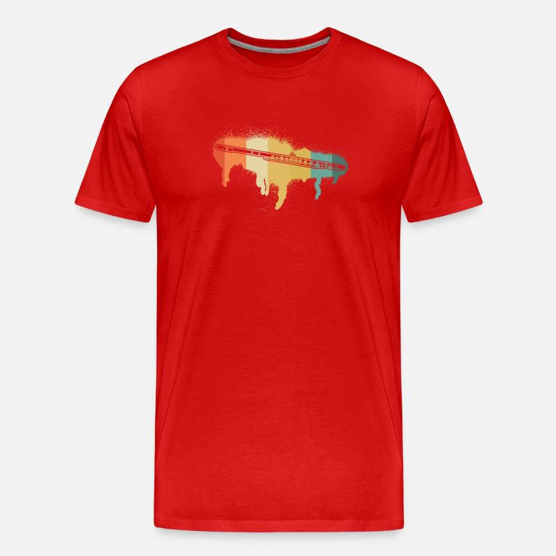 Querflöte Querflötenspieler Querflötist - Männer Premium Bio T-Shirt - Rot