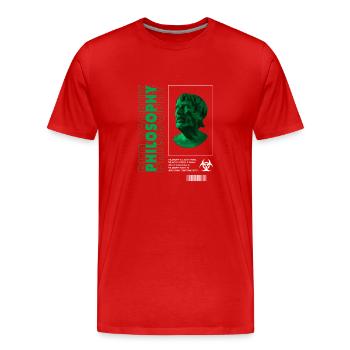 Philiosophy Streetwear - Männer Premium Bio T-Shirt - Rot - Vorne - Damien (186cm)