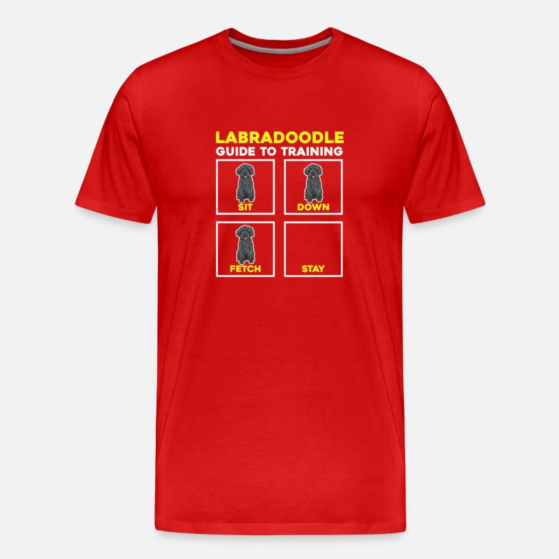 Labradoodle Hund - Männer Premium Bio T-Shirt - Rot