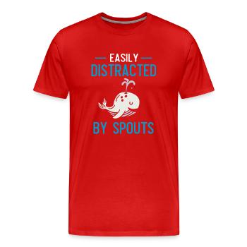 Baleines, baleines, observation des baleines, observation des baleines - T-shirt bio Premium Homme - rouge - Devant - Damien (186cm)