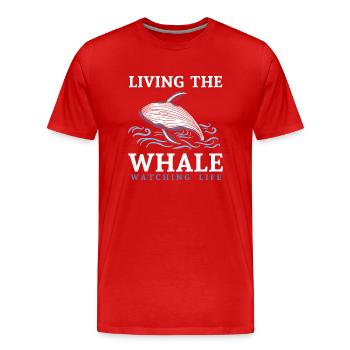 Baleines, baleines, observation des baleines, observation des baleines - T-shirt bio Premium Homme - rouge - Devant - Damien (186cm)