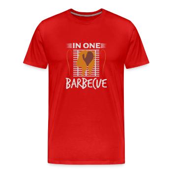 IN ONE BARBECUE - Men's Premium Organic T-Shirt - red - Front - Damien (186cm)
