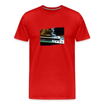 Pedal Steel Guitar - Men's Premium Organic T-Shirt - red - Front - Damien (186cm)