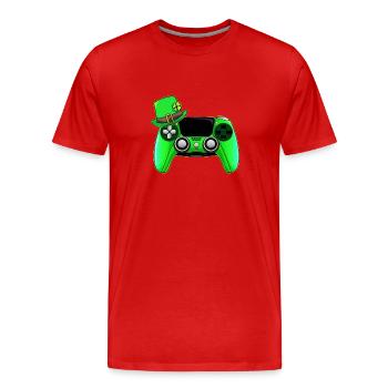 Lucky Green Color Game Controler for Gamer - Men's Premium Organic T-Shirt - red - Front - Damien (186cm)