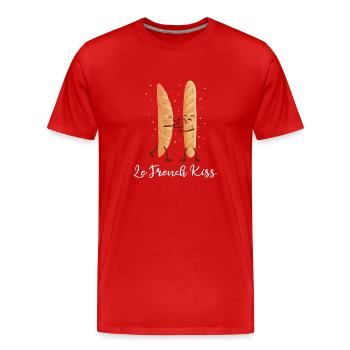 France Romantic Quote Le French Kiss - Men's Premium Organic T-Shirt - red - Front - Damien (186cm)