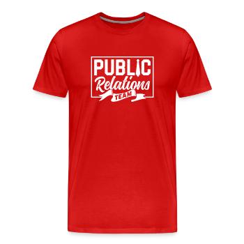 Team Öffentlichkeitsarbeit Public Relations PR Job - Men's Premium Organic T-Shirt - red - Front - Damien (186cm)