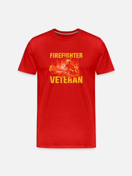 Firefighter Veteran Retirement Fire Brigade - Men's Premium Organic T-Shirt - red