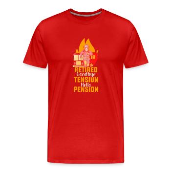Im Ruhestand Tschüss Spannung Hallo Rente Rentner - Männer Premium Bio T-Shirt - Rot - Vorne - Damien (186cm)
