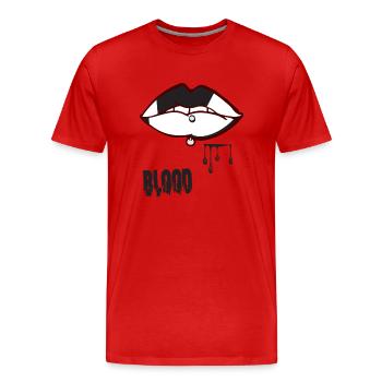 piercing & sang - T-shirt bio Premium Homme - rouge - Devant - Damien (186cm)