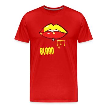 piercing & blood - Men's Premium Organic T-Shirt - red - Front - Damien (186cm)