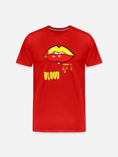 piercing & blood - Men's Premium Organic T-Shirt - red
