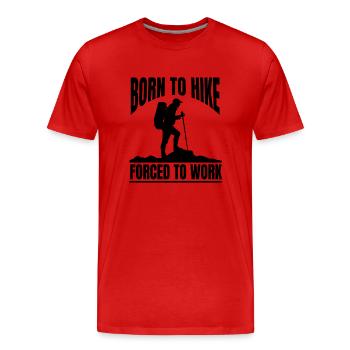 Wandern Wanderung Bergwandern Bergwanderer - Männer Premium Bio T-Shirt - Rot - Vorne - Damien (186cm)