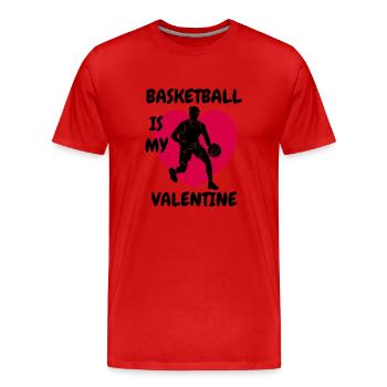 Basketball Valentinstag Basketballteam Valentine - Männer Premium Bio T-Shirt - Rot - Vorne - Damien (186cm)