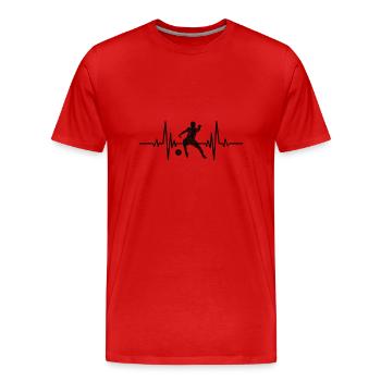 Fußballmannschaft Fußballdesign Fußballspieler - Männer Premium Bio T-Shirt - Rot - Vorne - Damien (186cm)