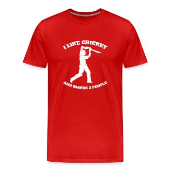 Équipe de cricket Équipe de cricket Équipe de cricket - T-shirt bio Premium Homme - rouge - Devant - Damien (186cm)