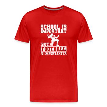 L’école est importante Le football est important le football - T-shirt bio Premium Homme - rouge - Devant - Damien (186cm)
