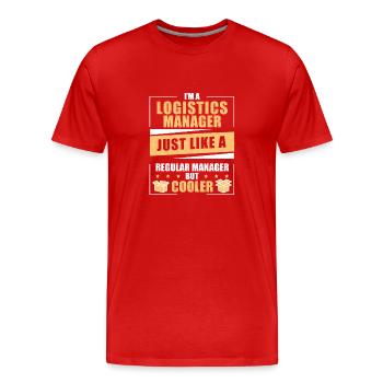 Funny logistics manager humor A logistician - Men's Premium Organic T-Shirt - red - Front - Damien (186cm)