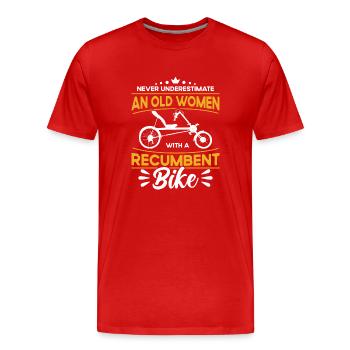 Vélo couché Cycliste couché - T-shirt bio Premium Homme - rouge - Devant - Damien (186cm)