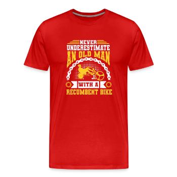 Vélo couché Cycliste couché - T-shirt bio Premium Homme - rouge - Devant - Damien (186cm)