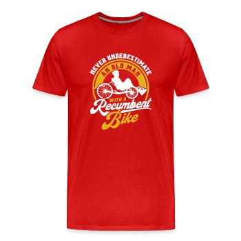 Vélo couché Cycliste couché - T-shirt bio Premium Homme - rouge - Devant - Damien (186cm)