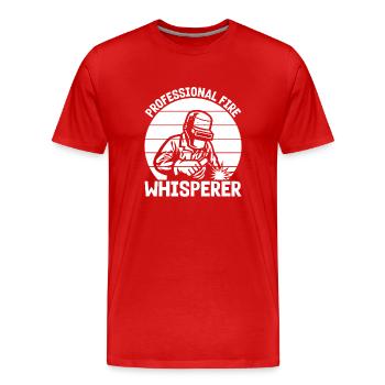 Soudage professionnel de murmure d’incendie Métallurgiste - T-shirt bio Premium Homme - rouge - Devant - Damien (186cm)
