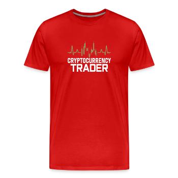 Trader de crypto-monnaie Crypto Trader - T-shirt bio Premium Homme - rouge - Devant - Damien (186cm)