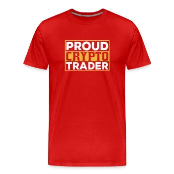 Fier Crypto Trader Trade Crypto Trading - T-shirt bio Premium Homme - rouge - Devant - Damien (186cm)