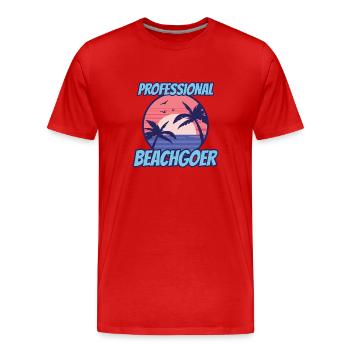 Professional Beachgoer Holiday Beach Beach - Men's Premium Organic T-Shirt - red - Front - Damien (186cm)