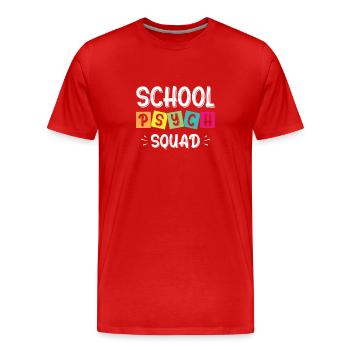 Psychologue scolaire de psychologie - T-shirt bio Premium Homme - rouge - Devant - Damien (186cm)