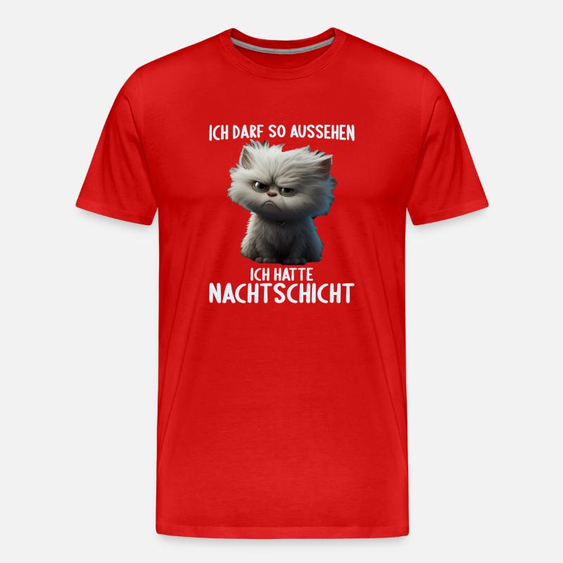Nachtschicht Dienst Krankenschwester Pflegekraft - Männer Premium Bio T-Shirt - Rot
