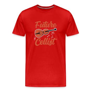 Futur violoncelliste violoncelle violoncelle musicien - T-shirt bio Premium Homme - rouge - Devant - Damien (186cm)