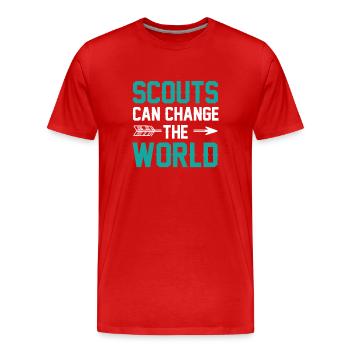Les scouts peuvent changer le monde Dictons du clan - T-shirt bio Premium Homme - rouge - Devant - Damien (186cm)