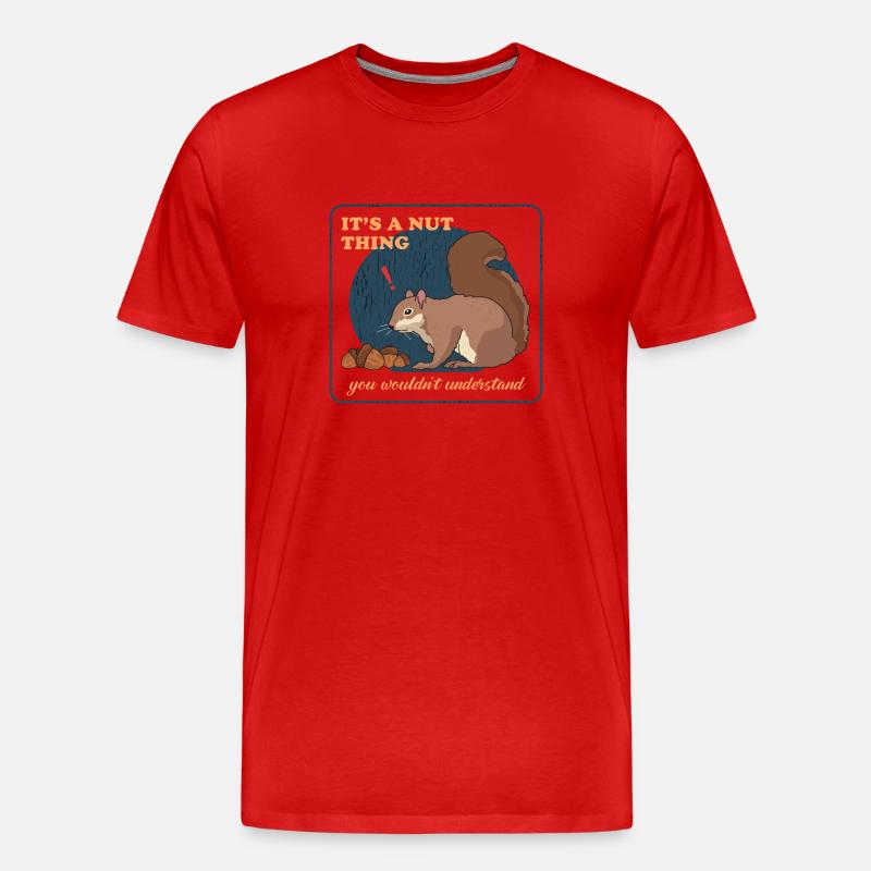 Süßes Eichhörnchen Grauhörnchen Geschenk - Männer Premium Bio T-Shirt - Rot