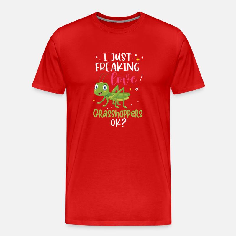 Grashüpfer - Männer Premium Bio T-Shirt - Rot