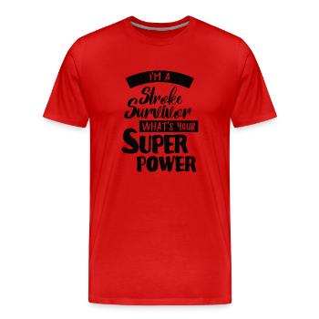 I survived a heart attack - Men's Premium Organic T-Shirt - red - Front - Damien (186cm)