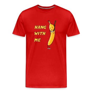 Abhängen mit Freunden - Banane - Männer Premium Bio T-Shirt - Rot - Vorne - Damien (186cm)