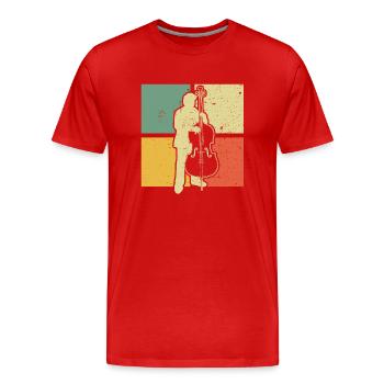 Contrebasse Contrebassiste Contrebassiste - T-shirt bio Premium Homme - rouge - Devant - Damien (186cm)