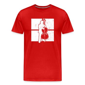 Contrebasse Contrebassiste Contrebassiste - T-shirt bio Premium Homme - rouge - Devant - Damien (186cm)