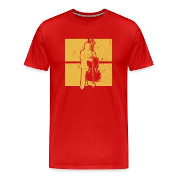 Contrebasse Contrebassiste Contrebassiste - T-shirt bio Premium Homme - rouge - Devant - Damien (186cm)