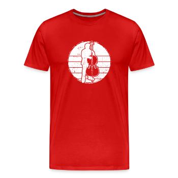Contrebasse Contrebassiste Contrebassiste - T-shirt bio Premium Homme - rouge - Devant - Damien (186cm)